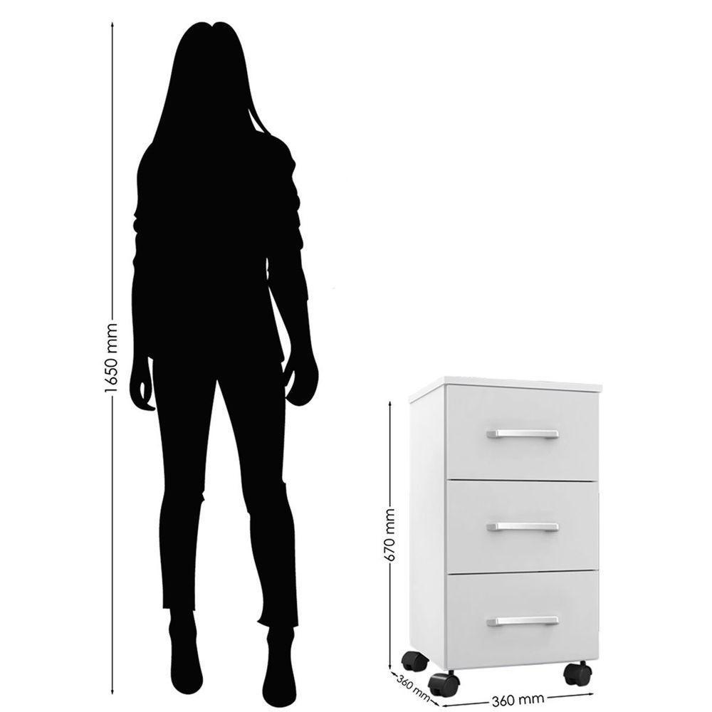 Mesa Para Computador Gávea C- Gaveteiro Gávea Branco - 4