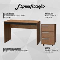 Mesa E Gaveteiro 3 Gavetas Para Escritorio Gamer B29 Mell Preto Novam Mell Preto - 7