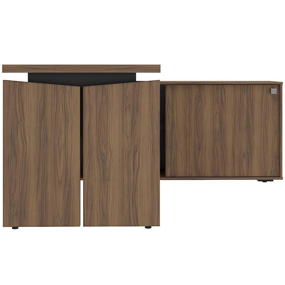 Mesa Para Escritório Home Office Em L 170x155cm Unik A02 Nogal Preto - 2