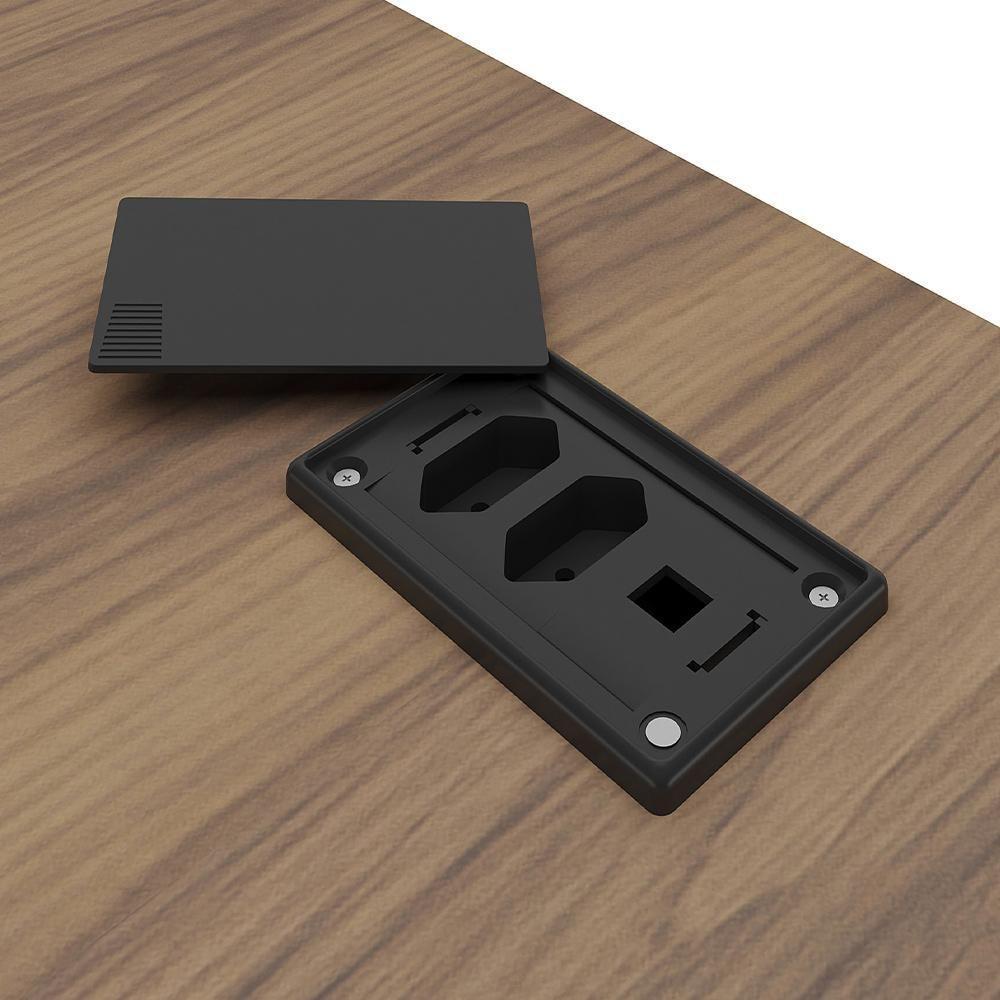 Mesa Para Escritório Home Office Em L 170x155cm Unik A02 Nogal Preto - 4