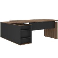 Mesa Para Escritório Home Office Em L 170x155cm Unik A02 Nogal Preto - 1