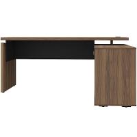 Mesa Para Escritório Home Office Em L 170x155cm Unik A02 Nogal Preto - 5