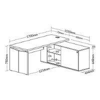 Mesa Para Escritório Home Office Em L 170x155cm Unik A02 Nogal Preto - 9