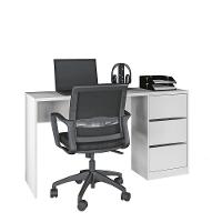 Mesa De Escritorio Phoenix Com 3 Gavetas Branco Fosco Branco Fosco - 1