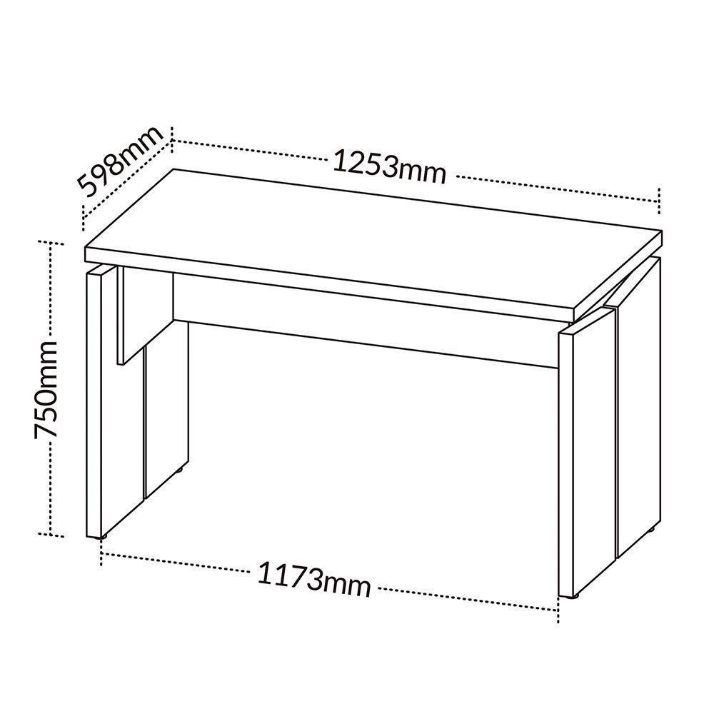 Mesa Para Escritório Home Office 125cm Unik A02 Nogal Preto - 4