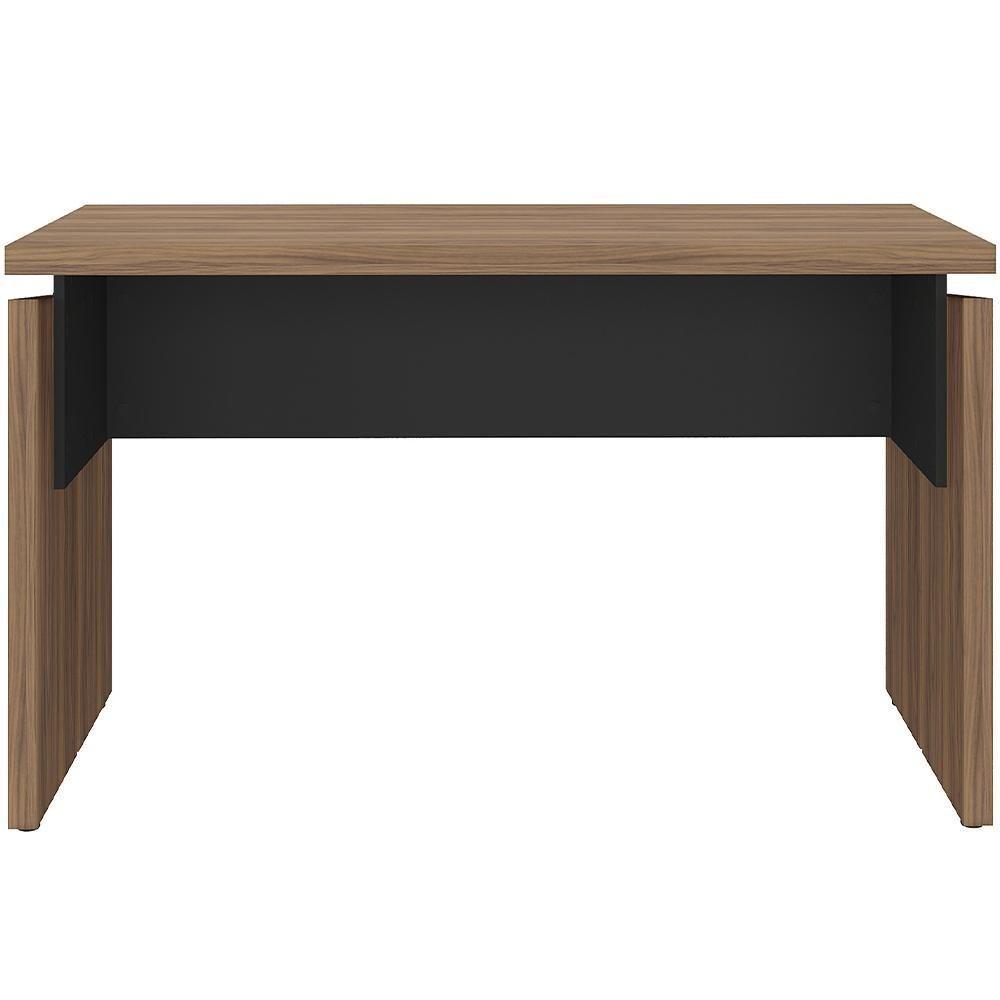 Mesa Para Escritório Home Office 125cm Unik A02 Nogal Preto - 6