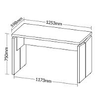 Mesa Para Escritório Home Office 125cm Unik A02 Nogal Preto