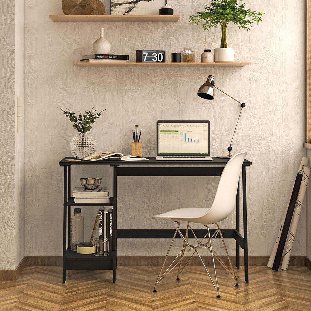 Mesa Escritório Escrivaninha Ditália Mc-190 Preto - 5