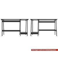 Mesa Escritório Escrivaninha Ditália Mc-190 Preto - 3