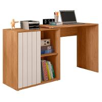 Mesa Para Escritório Home Office 1 Porta Ripada Tech Freijó Off White Caemmun - 1