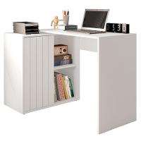Mesa Para Escritório Home Office 1 Porta Ripada Tech Branco Fosco Caemmun - 3