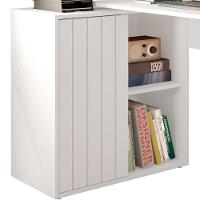 Mesa Para Escritório Home Office 1 Porta Ripada Tech Branco Fosco Caemmun