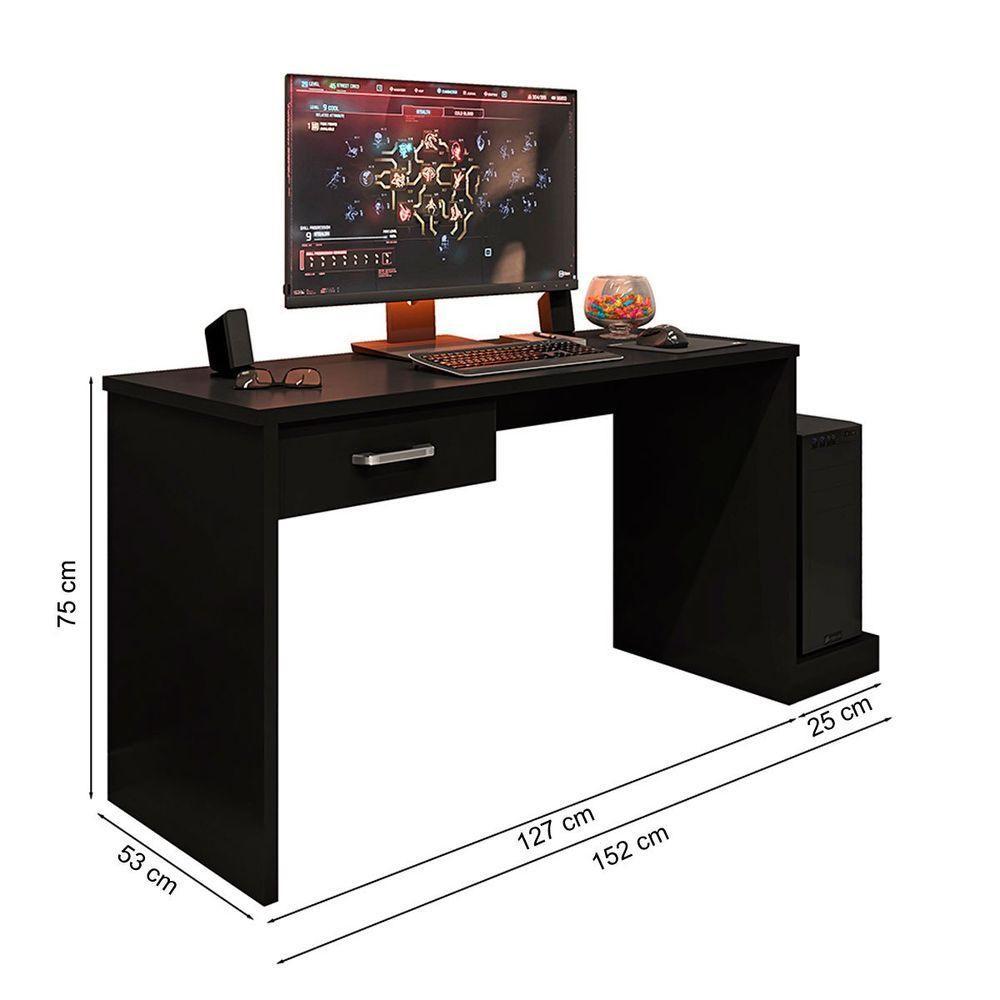Mesa Gamer Com 1 Gaveta E Suporte Para Cpu Drx-9000 Preto - 6