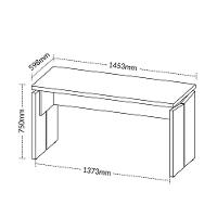 Mesa Para Escritório Home Office 145cm Unik A02 Freijó Branco - Lyam Decor - 3