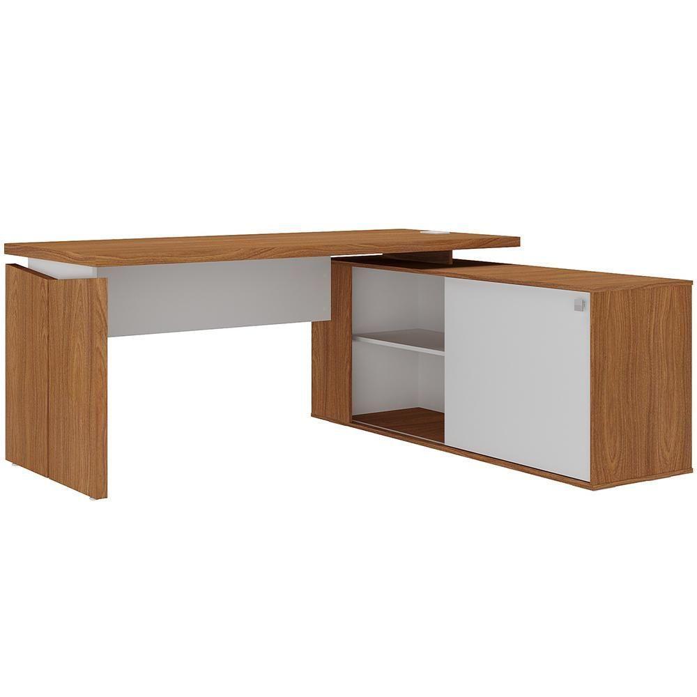 Mesa Para Escritório Home Office Em L 170x155cm Unik A02 Freijó Branco - Lyam Decor - 7