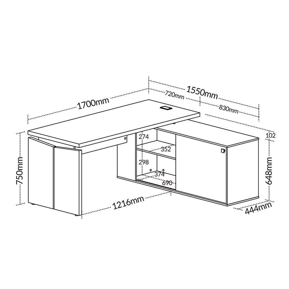 Mesa Para Escritório Home Office Em L 170x155cm Unik A02 Freijó Branco - Lyam Decor - 9