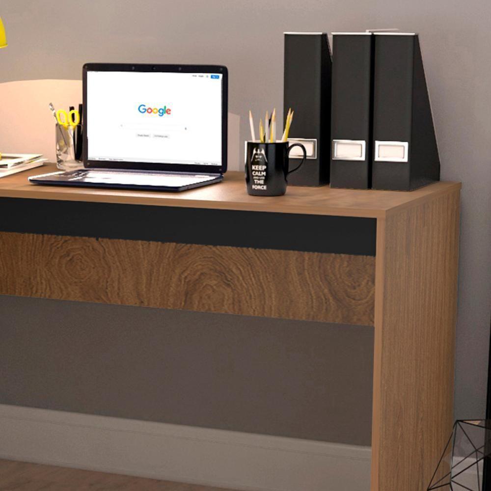 Escrivaninha E Estante Livreiro Para Escritorio B30 Mell Preto Novam Mell Preto - 2