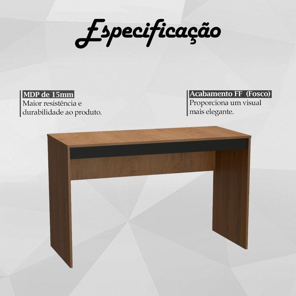 Escrivaninha E Estante Livreiro Para Escritorio B30 Mell Preto Novam Mell Preto - 5