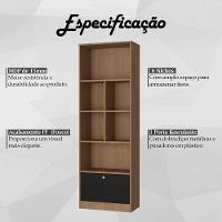 Escrivaninha E Estante Livreiro Para Escritorio B30 Mell Preto Novam Mell Preto - 10