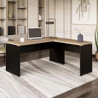 Mesa Para Escritório Em L Web40 1,20 X 1,50 - Macadamia/pto - 3