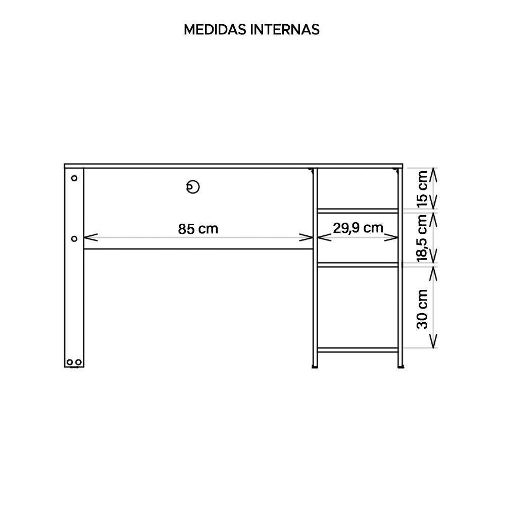 Escrivaninha Mesa Computador Escritório Meta Marrom Caemmun - 2