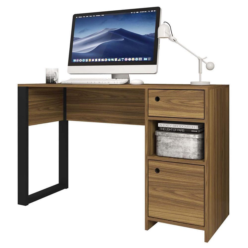Escrivaninha Mesa Computador Escritório Meta Marrom Caemmun - 7