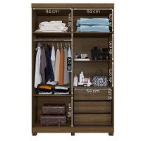 Guarda Roupa Milão Quarto Com 4 Portas Imbuia Imbuia - 3