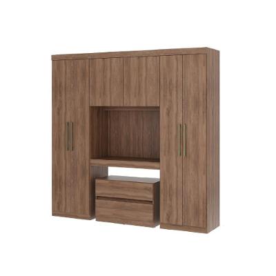 Guarda Roupa Solteiro Porto 6 Portas Bater 2 Gavetas Freijó MDP Móveis Carraro