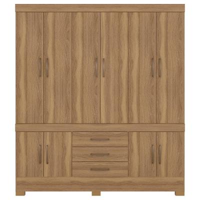 Guarda Roupa Casal 83530 10 Portas de Bater 3 Gavetas Amendola Touch MDP