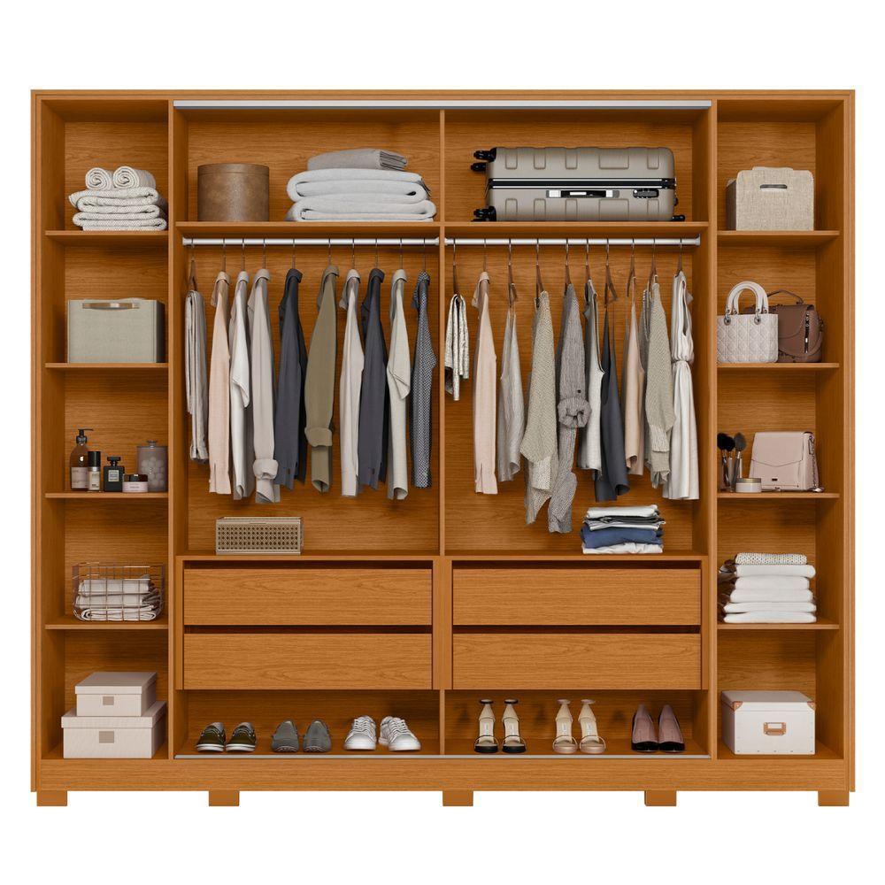 Roupeiro Flex Ripado Com Espelho Arapuã Cinamomo Off White - 4