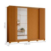 Roupeiro Flex Ripado Com Espelho Arapuã Cinamomo Off White - 5