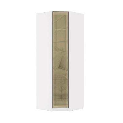 Guarda Roupa Modulado Canto Diagonal 1 Porta 83cm Com Vidro Reflecta Bronze Prime Luciane Móveis