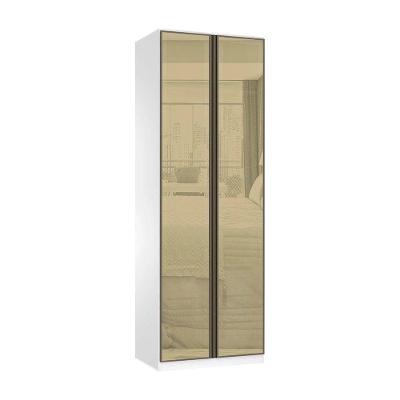 Guarda Roupa Modulado 2 Portas 2 Cabideiros 80cm Prime Com Vidro Reflecta Bronze Luciane Móveis
