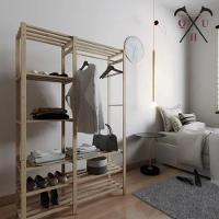 Armário Arara Para Roupas Com Cabideiro Madeira Pinus - 2