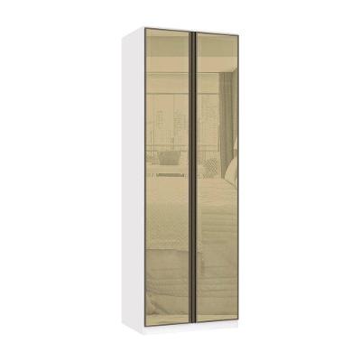 Guarda Roupa Modulado 2 Portas 3 Gavetas 80cm Com Vidro Reflecta Bronze Prime Luciane Móveis