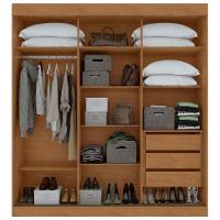 Guarda Roupa Saion 3 Portas Com Pés 1 Porta Glass - Lopas Amendoa Clean/off White - 2