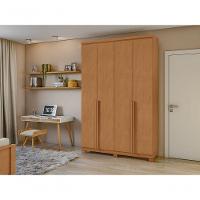 Guarda-roupas 4 Portas 2 Gavetas 100% Mdf Alonzo Sem Espelho E Com Pés - Lopas Amendoa Clean
