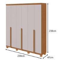 Guarda-roupas Casal Alonzo 6 Portas 4 Gavetas Sem Espelho 100% Mdf Com Pés - Lopas Amendoa Clean/off White - 6
