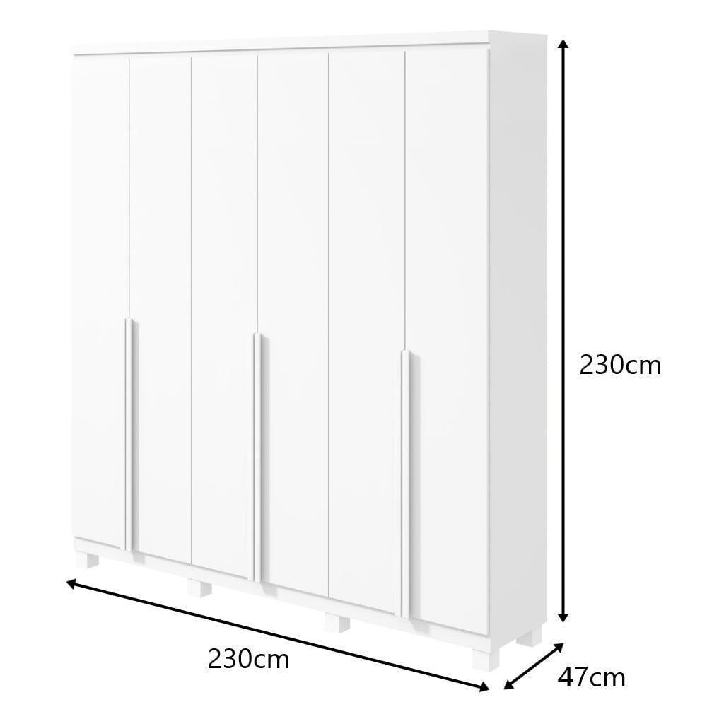 Guarda-roupas Casal Alonzo 6 Portas 4 Gavetas Sem Espelho 100% Mdf Com Pés - Lopas Branco - 6