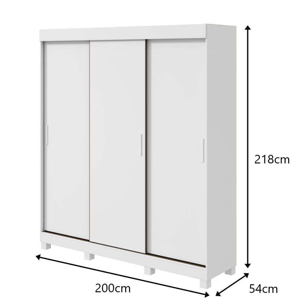 Guarda Roupa Saion 3 Portas Sem Espelho Com Pés - Lopas Branco - 7
