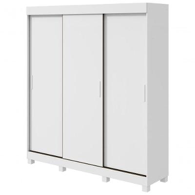 Guarda Roupa Saion 3 Portas Sem Espelho Com Pés - Lopas Branco