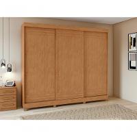 Guarda-roupas Casal Nice 3 Portas 4 Gavetas Flex Com Pés - Lopas Amendoa Clean