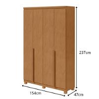 Guarda-roupas 4 Portas 2 Gavetas 100% Mdf Alonzo Sem Espelho E Com Pés Amendoa Clean - 6
