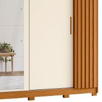 Guarda Roupa Casal 4 Portas 4 Espelhos Jacarandá Flex Cinamomo Off White Albatroz - 2