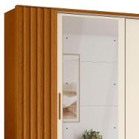 Guarda Roupa Casal 4 Portas 4 Espelhos Jacarandá Flex Cinamomo Off White Albatroz - 3