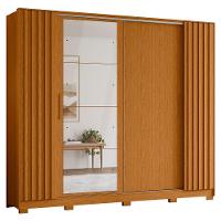 Guarda Roupa Casal 4 Portas 4 Espelhos Jacarandá Flex Cinamomo Off White Albatroz - 6