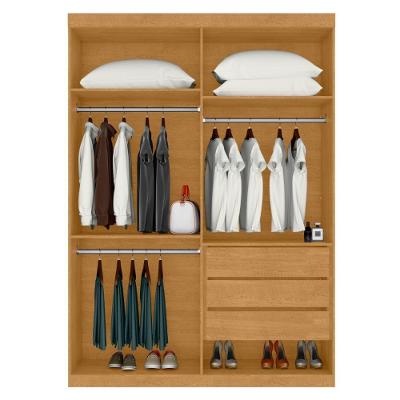 Guarda Roupa Solteiro Cajá Naturalle 4 Portas 3 Gavetas Naturalle MDP CasaH