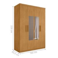 Guarda Roupa Com Espelho 4 Portas Cajá Naturalle - 2