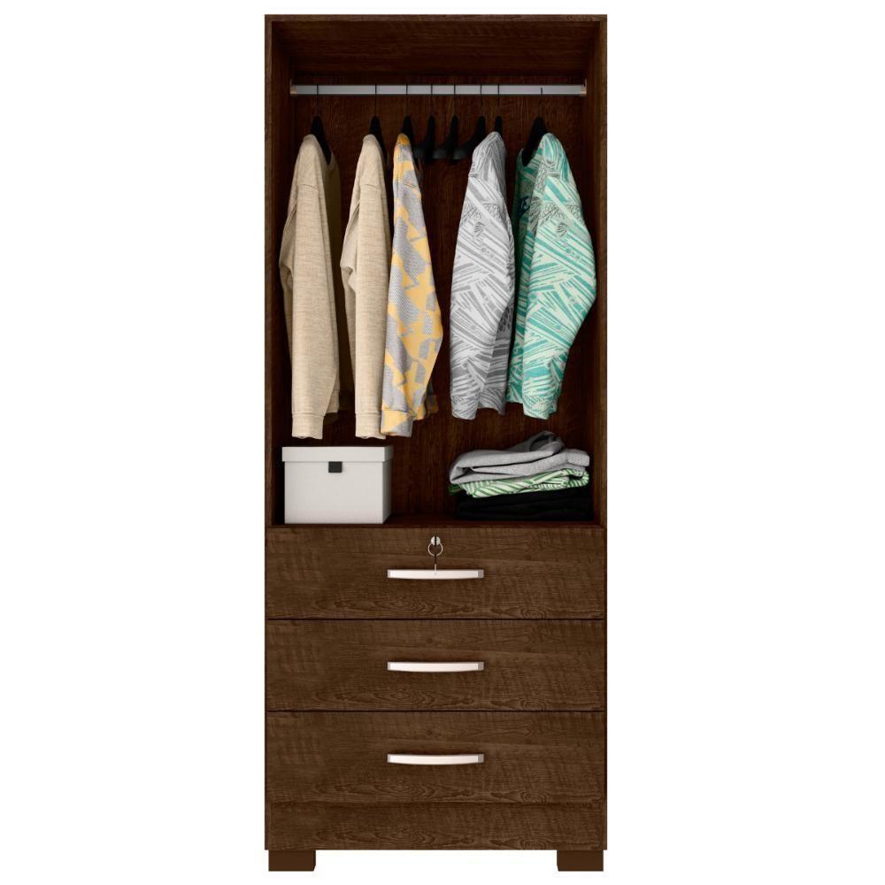 Guarda Roupa 3 Gavetas E 2 Portas Breda Malbec - 4
