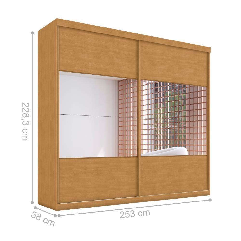 Roupeiro Com Espelho E 2 Portas Limoeiro Naturalle - 4